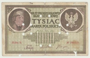1,000 Polish marks 1919, III Series D, FALSE, not caught