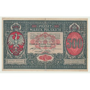 500 marek 1919, Dyrekcja, pierwszy Polski po I wojnie banknot, rzadki