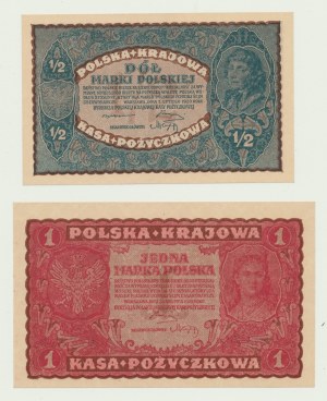 1/2 polské značky 1920 a 1 polská značka 1919, 1. série KC