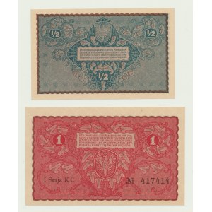 1/2 marco polacco 1920 e 1 marco polacco 1919, 1a serie KC