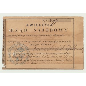 RR-, Lednové povstání 1864, Národní vláda, Awizacyja 90 zl.
