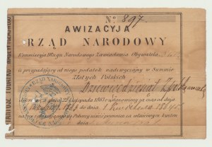 RR-, Powstanie Styczniowe 1864, Rząd Narodowy, Awizacyja 90 złotych