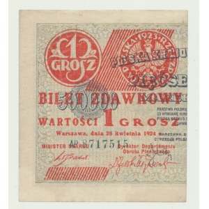 1 Pfennig 1924 - ser. AP, linke Hälfte