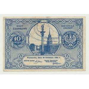 10 groszy 1924, billet de passage