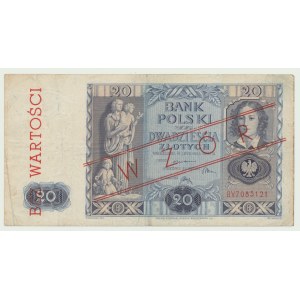 20 złotych 1936, ser. BV, numeracja bieżąca, WZÓR