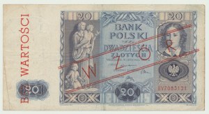 20 zloty 1936, ser. BV, numerazione progressiva, MODELLO
