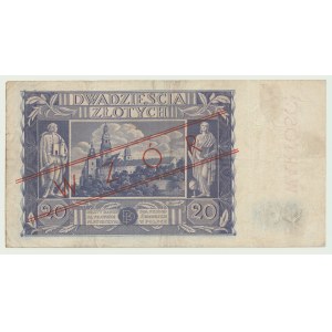 20 złotych 1936, ser. BV, numeracja bieżąca, WZÓR