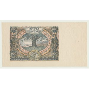 100 złotych 1934, seria CL, awers bez głównego druku, większy rozmiar