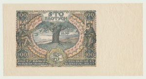 100 zloty 1934, CL series, obverse without main printing, larger size