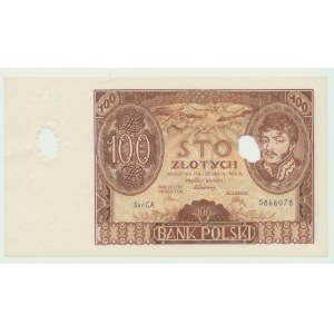 100 zloty 1934 Poniatowski, ser. CA, annullato