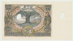 100 Zloty 1934 Poniatowski, ser. CA, entwertet