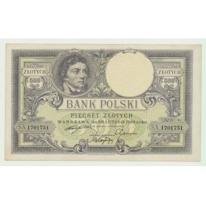 500 zlotých Kosciuszko, 28.02.1919, série SA