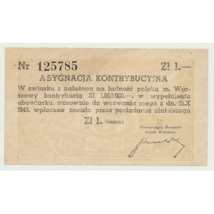 1 Zloty 1942, Contribution Assignment, erster seltener Jahrgang