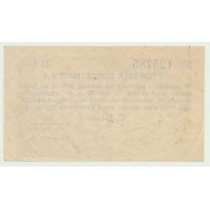 1 zloty 1942, Contribution Assignment, first rare vintage