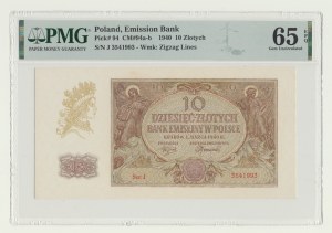10 zloty 1940, J series