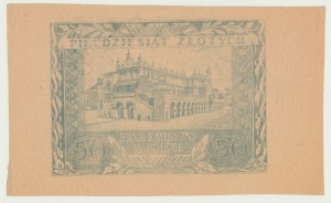 50 zloty 1940, obverse and reverse subprint only
