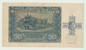 50 zloty 1941, Series A, overprint 1994 related to the Warsaw Uprising , rarity