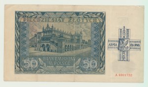 50 zlotých 1941, séria A, pretlač 1994 v súvislosti s Varšavským povstaním , rarita