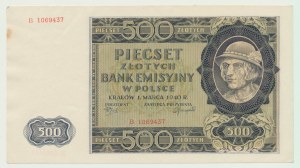 500 złotych 1940, Góral, seria B, bez złamania