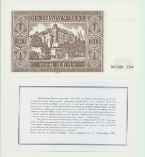 1000 złotych 1941 Krakowiak, MCSM 794, Rekonstrukcja 2004