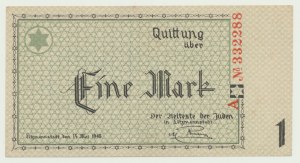 Getto, 1 marka 1940, seria A Nr 332288 (trzy pary), numeracja 6-cyfrowa