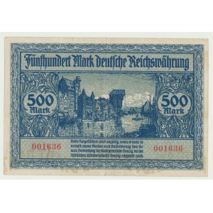 Danzig, 500 Mark 1922, keine Serie, niedrige Nr. 001636