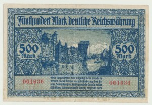 Gdansk, 500 marks 1922, no series, low no. 001636