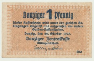 Gdaňsk, 1 pfennig 1923, říjen