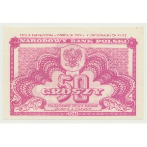50 pennies 1944, impression à partir des plaques originales 1974