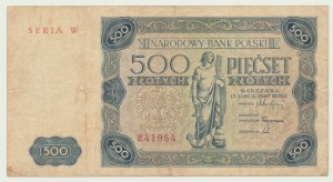 500 zlotys 1947, SÉRIE W