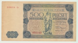 500 zlotých 1947, SÉRIA L2, vzácne