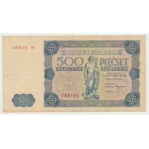 500 zloty 1947, SÉRIE F3 - très rare
