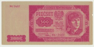 500 zlotých 1948, ser. N6-3407, polská filmová rekvizita