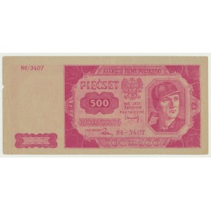 500 złotych 1948, ser. N6-3407, rekwizyt filmu polskiego