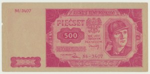 500 złotych 1948, ser. N6-3407, rekwizyt filmu polskiego
