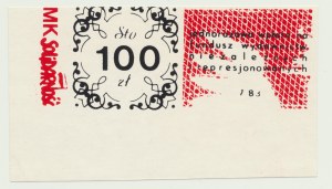 Solidarity, 100 zloty Independent Publishing Fund, No. 183, denomination left