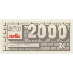 Solidarity, 2,000 zloty 1990, Cracow Civic Committee