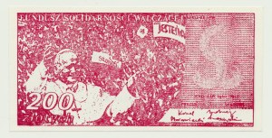 Solidarność, 200 złotych 1984, Fundusz Solidarności Walczącej, Jan Paweł II, czerwony