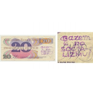 Solidarity, 20 zloty 1982, stamp GASP TO SOCIETY