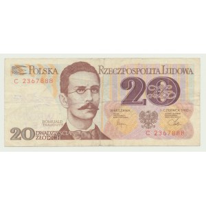 Solidarność, 20 Zloty 1982, Stempel WRONA NAS NIE POKONA