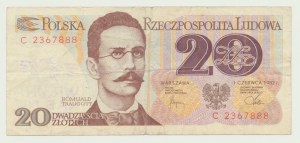 Solidarność, 20 zloty 1982, timbre WRONA NAS NIE POKONA