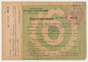 Repubblica Popolare di Polonia, Consiglio Nazionale Distrettuale, Certificato di consegna dei cereali 1953