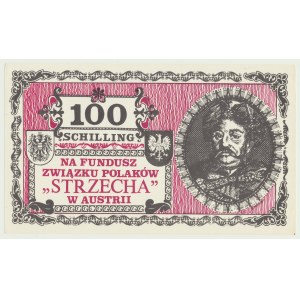 Tehla 100 šilingov, pre fond poľského združenia Strzecha v Rakúsku, vzácna