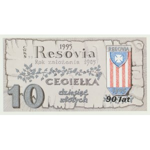 Cegiełka, Rzeszów, 10 złotych 1995, CWKS Resovia, rzadka