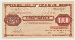 NBP traveller's cheque 1000 gold 1990, RARE large ser. F Bulgarie