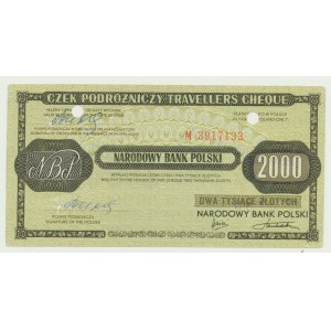 NBP traveler's check 2000 gold 1988, RARE large ser. M, CCCP, Brest - now Belarus