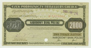 Cestovný šek NBP 2000 zlotých 1989, malá séria. N, Maďarsko