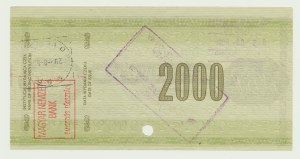 NBP Reisescheck 2000 Zloty 1989, kleine Serie. N, Ungarn