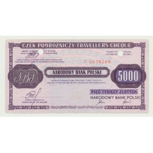 NBP traveler's check 5000 zloty 1988, small ser. T, CCCP, Brest - now Belarus
