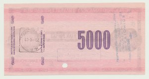 Cestovný šek NBP 5000 zlotých 1989, malá séria. U, CCCP, Záporožie - teraz Ukrajina